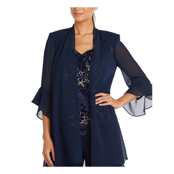 R&M Richards Pants & Jumpsuits Rm Richards Womens Navy Open Front